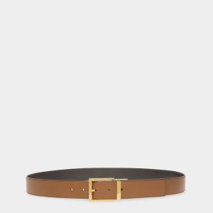 Astory 35mm Reversible And Adjustable Belt In Brown And Black Leather