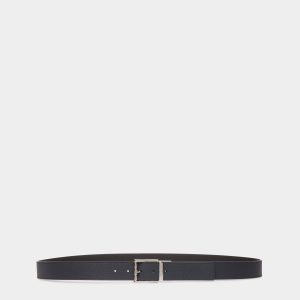 Astory 35mm Reversible And Adjustable Belt In Navy Blue And Black Leather