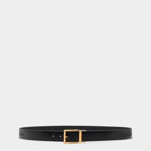 Dress Adjustable-Reversible Belt In Black  Leather