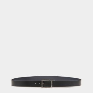 Astory 35mm Reversible And Adjustable Belt In Black And Navy Blue Leather