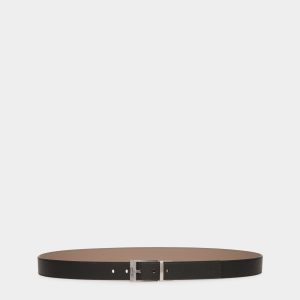 Shiffie 35mm Reversible And Adjustable Belt in Black And Beige Leather