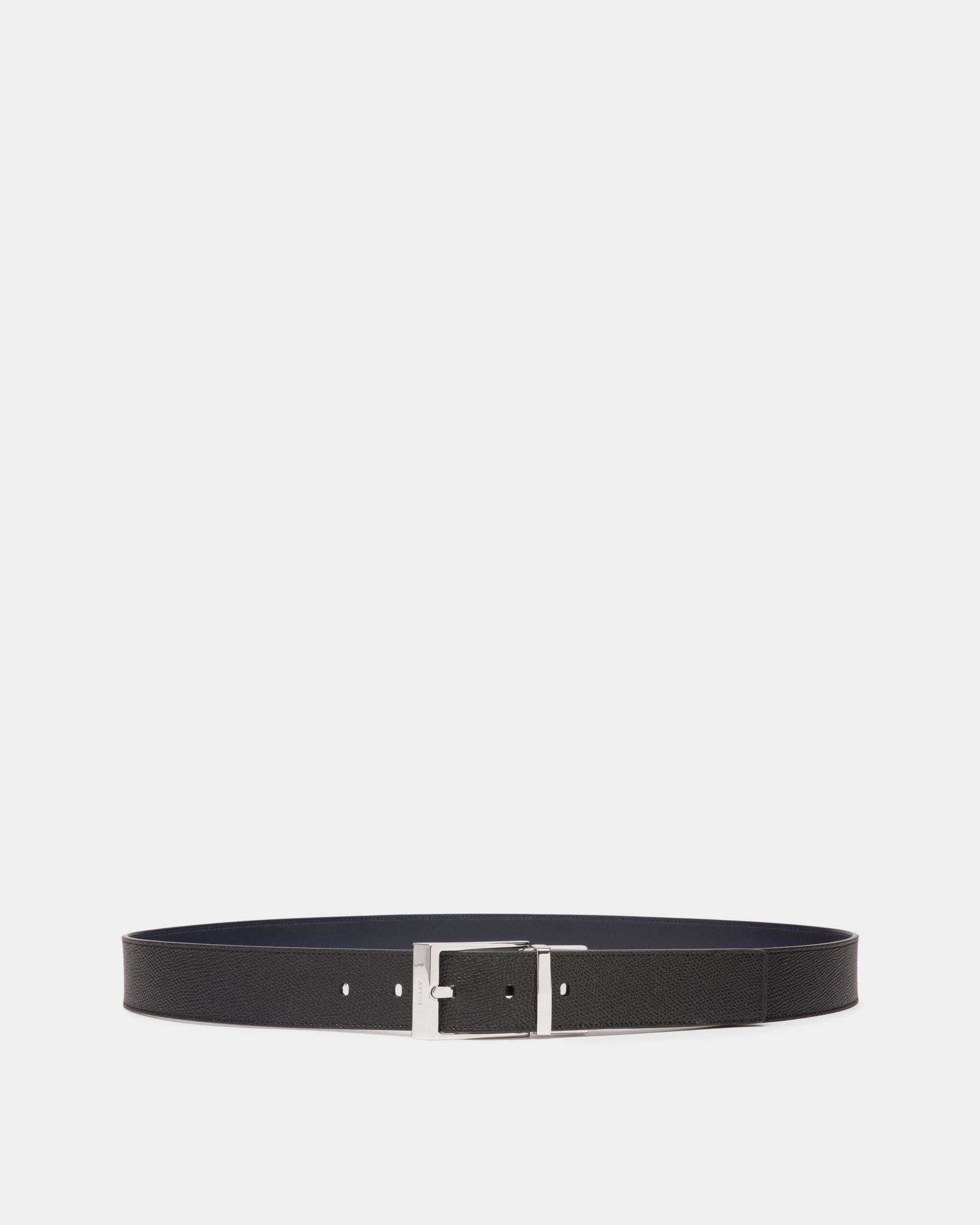 Shiffie 35mm Reversible And Adjustable Belt in Black And Navy Blue Leather