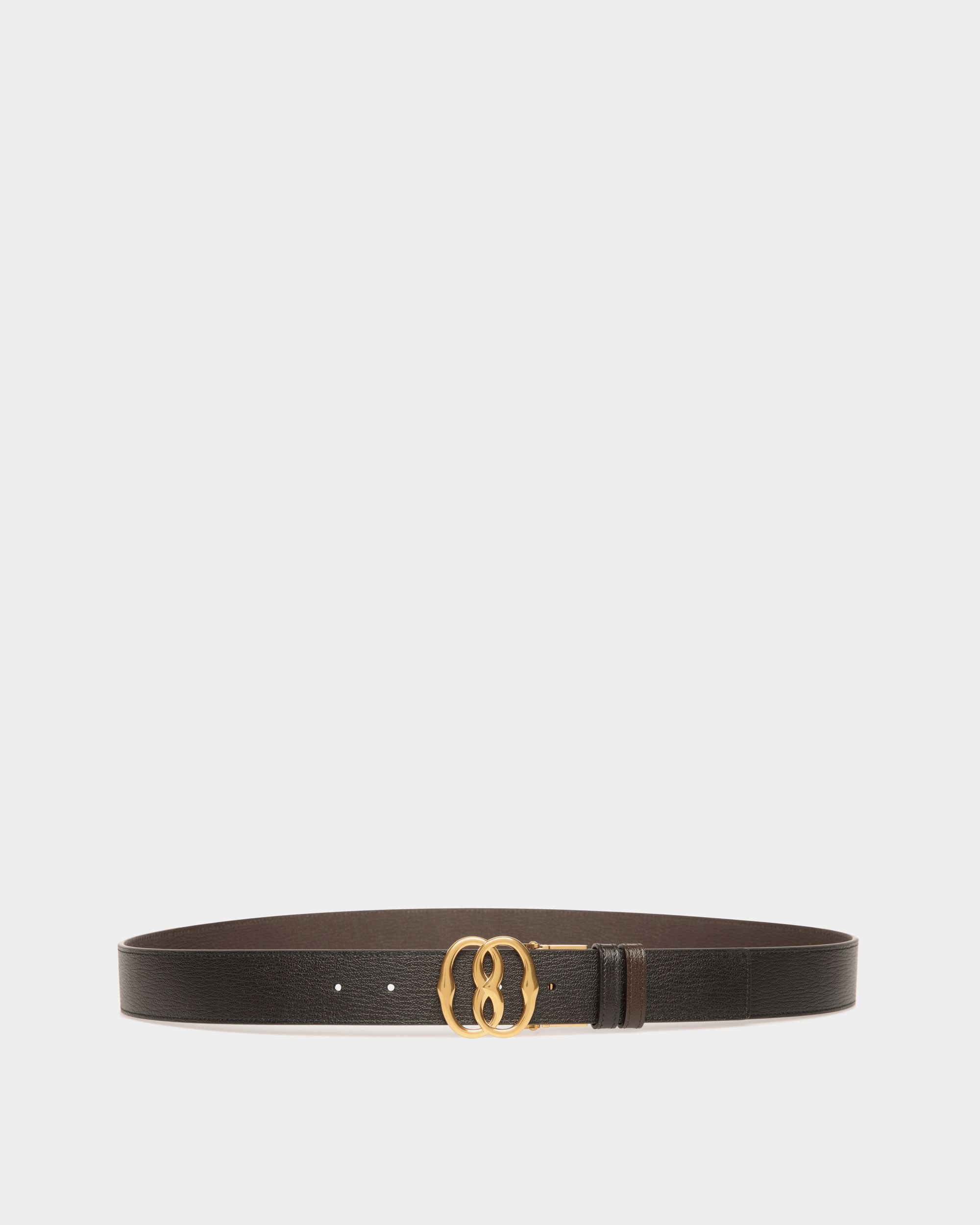 Emblem 35mm Reversible and Adjustable Belt in Black and Ebano Leather