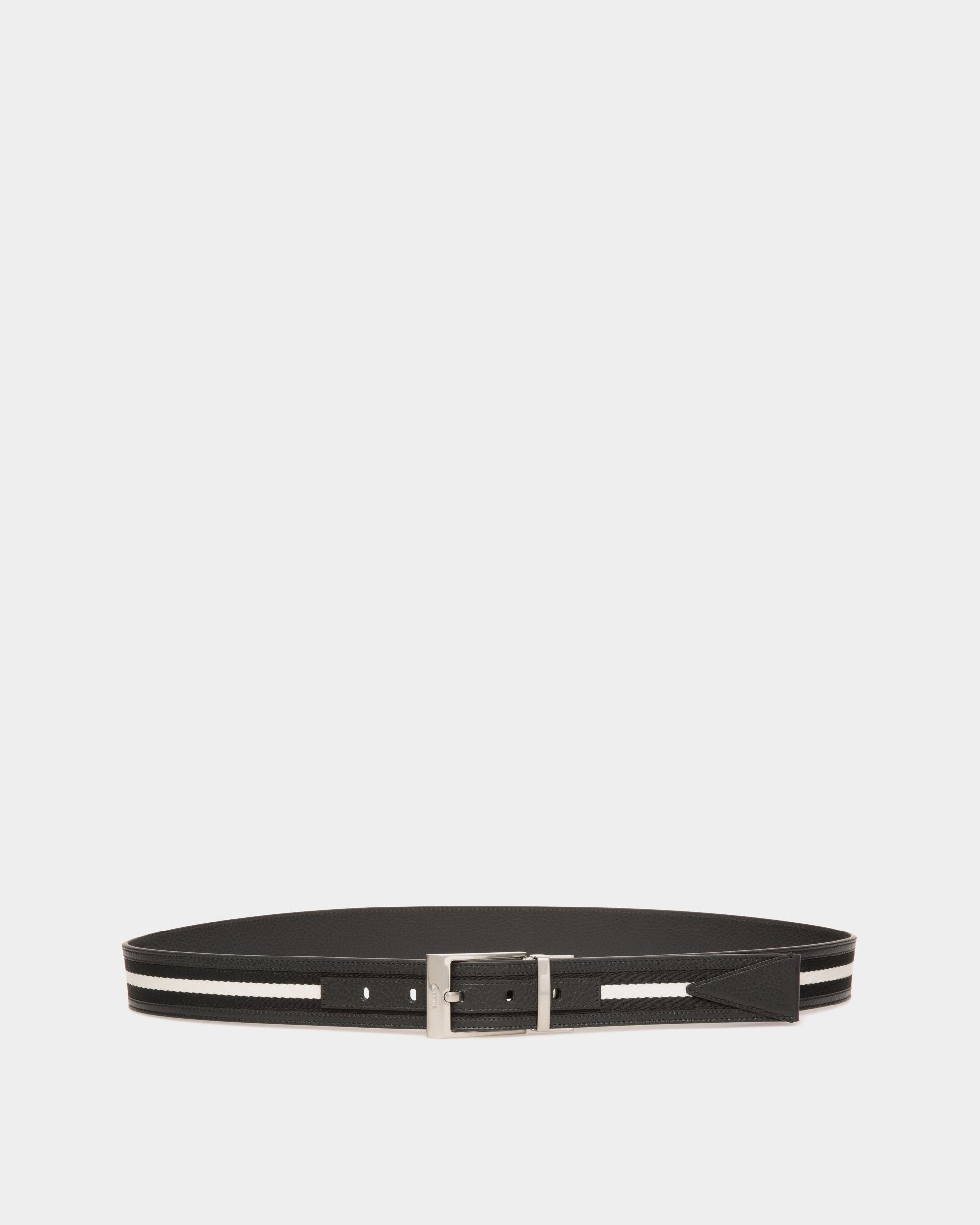 Shiffie 35mm Reversible Belt in Black and White Fabric And Leather