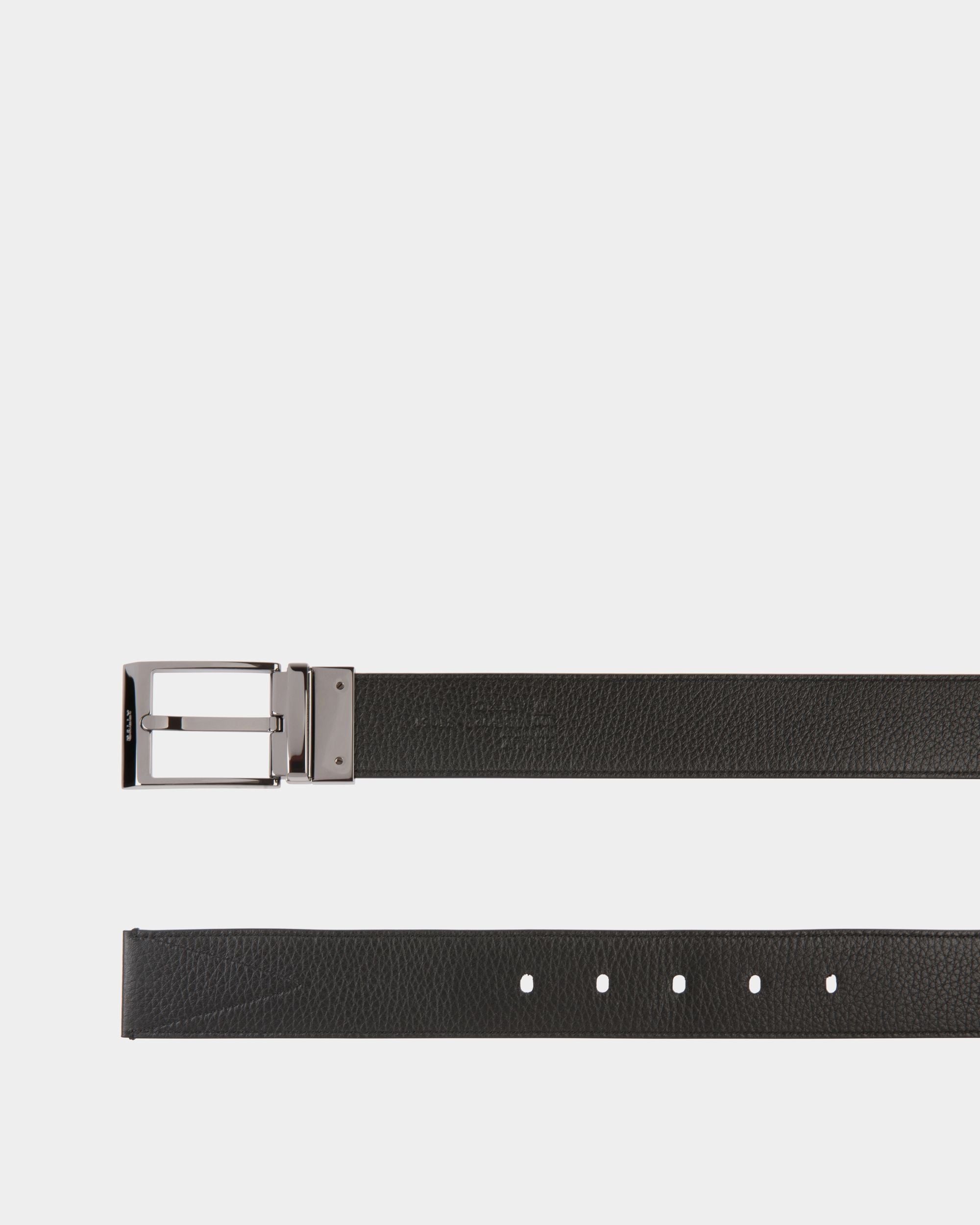 Shiffie 35mm Reversible Belt In Black And White Fabric And Leather - Image 2