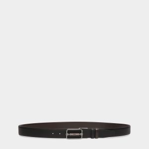 Reversible And Adjustable Belt In Black And Brown Leather