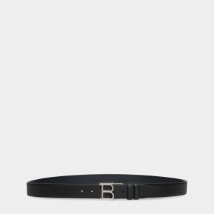 Reversible And Adjustable Belt in Black Leather