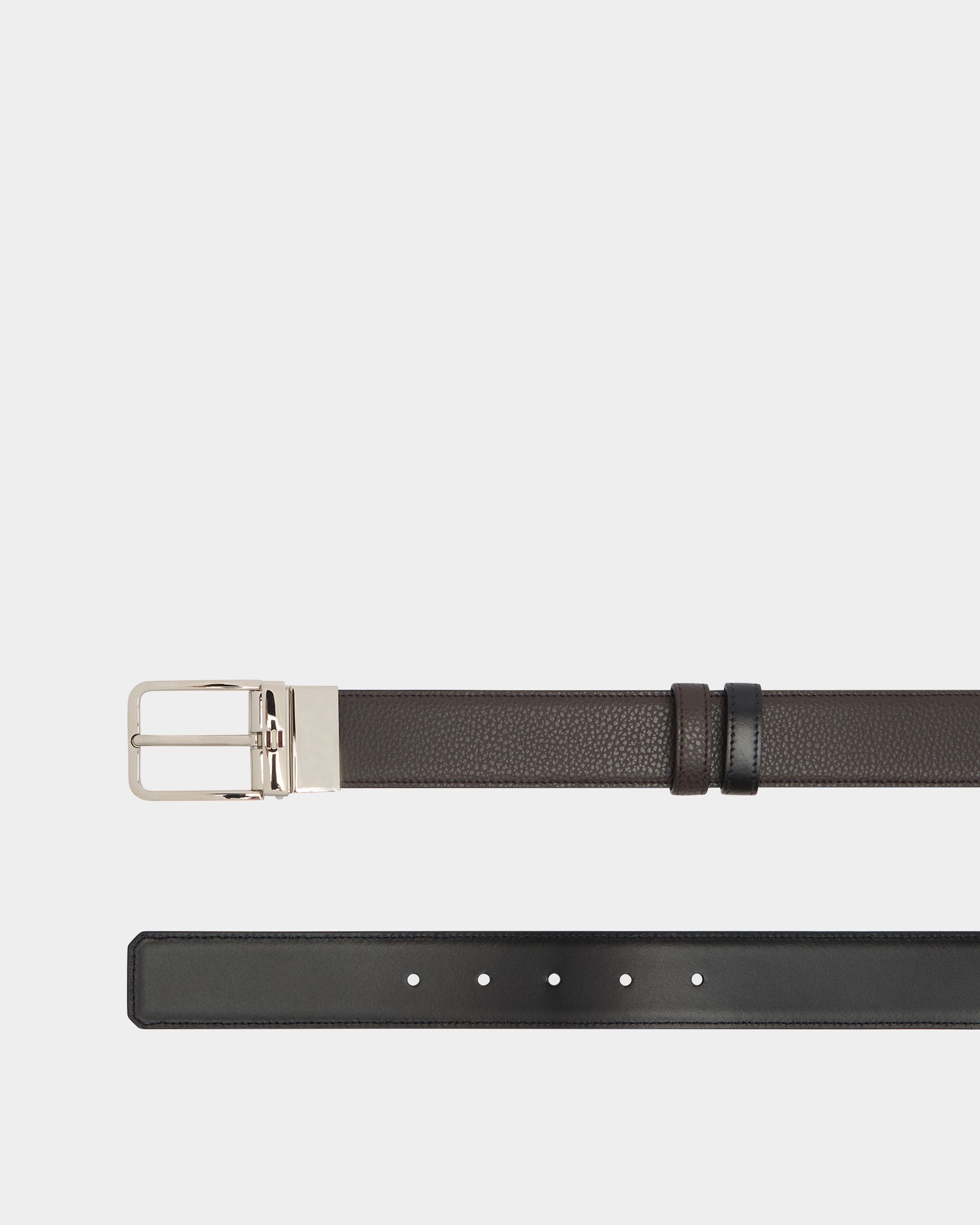 Dress 35mm Reversible And Adjustable Belt in Coffee And Black Leather - Image 2