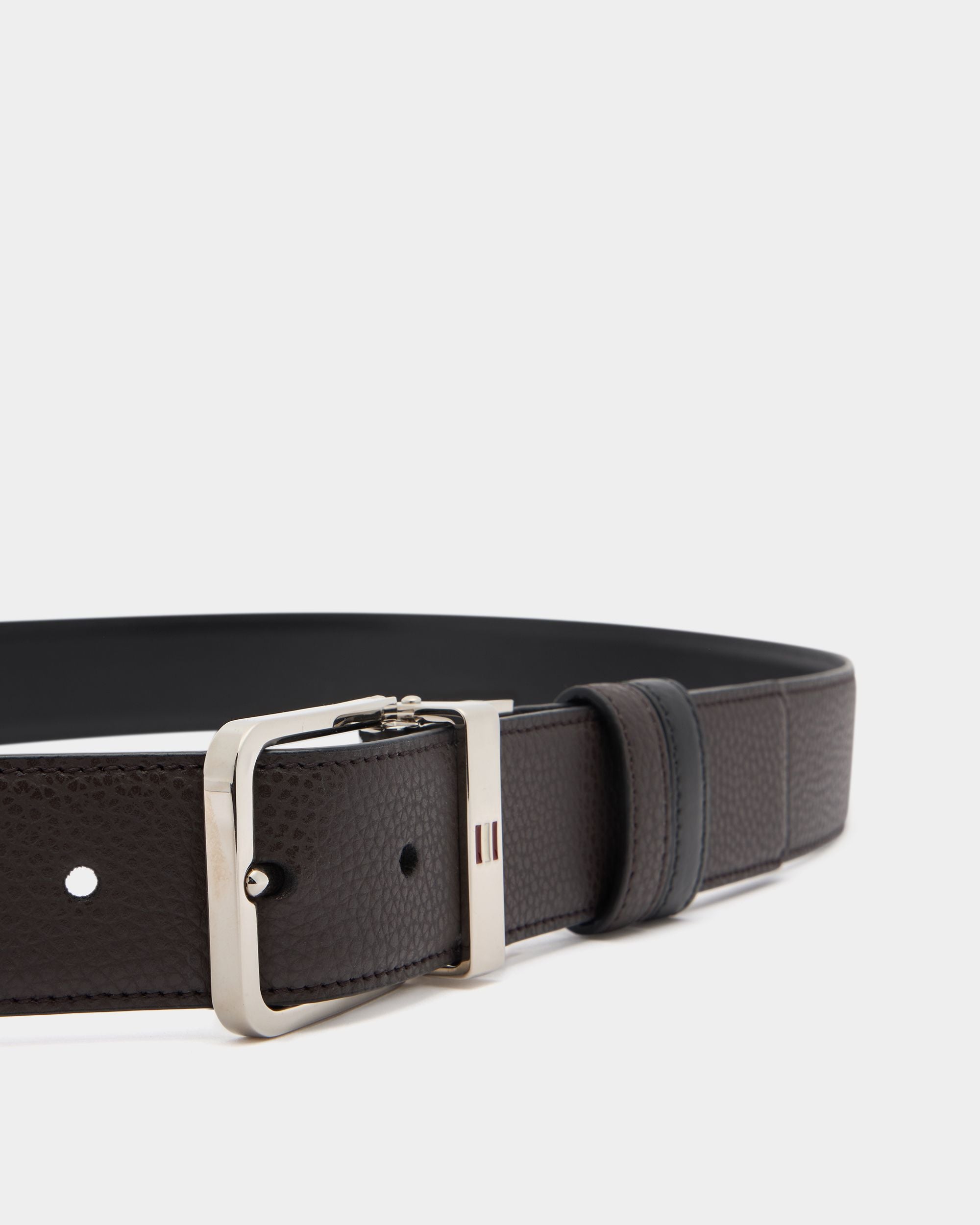 Dress 35mm Reversible And Adjustable Belt in Coffee And Black Leather - Image 4