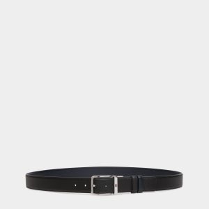 Reversible And Adjustable Belt in Black Leather