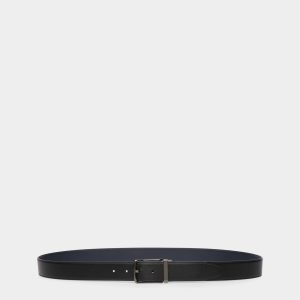 Ketter 35mm Reversible And Adjustable Belt in Black And Navy Blue Leather