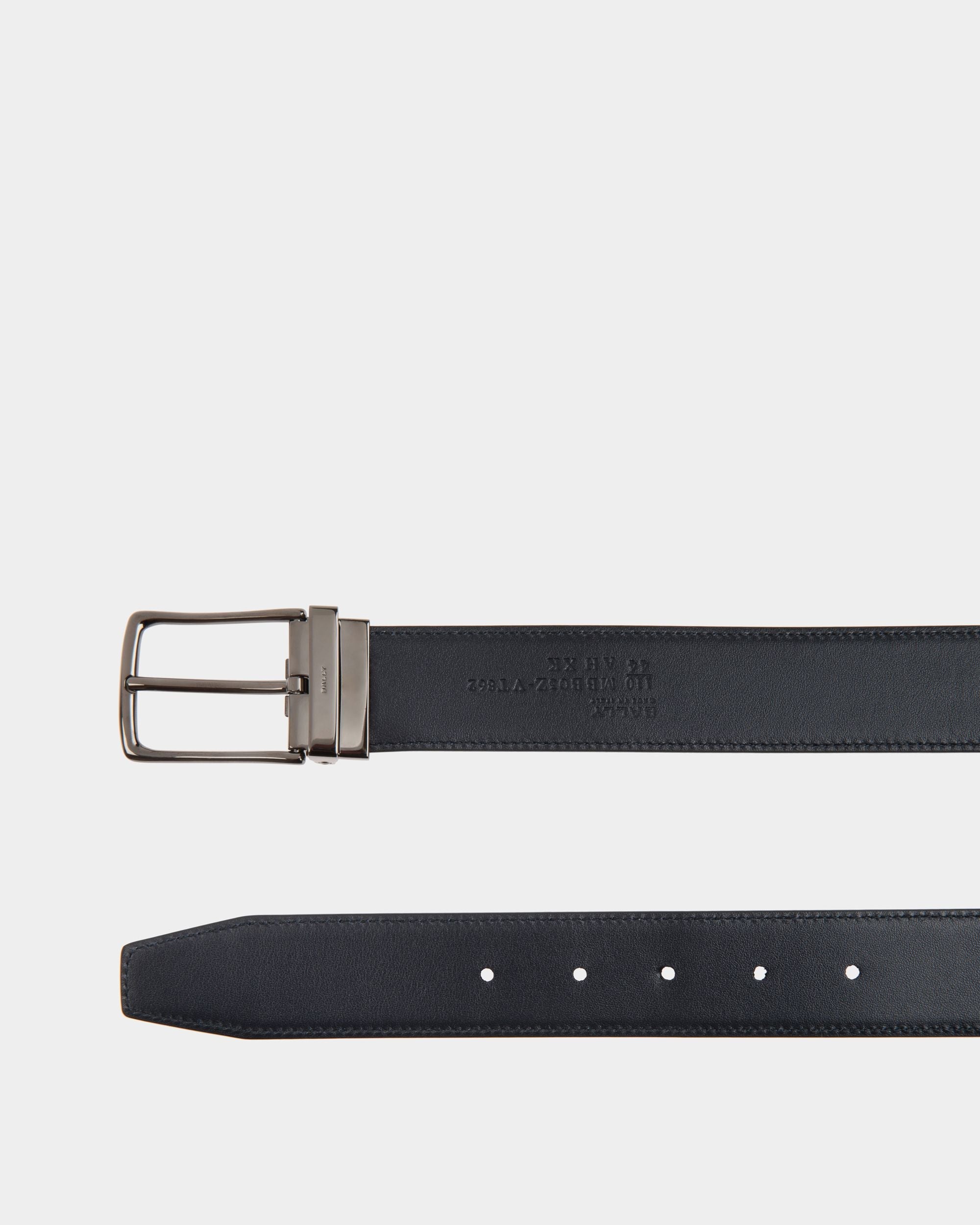 Ketter 35mm Reversible And Adjustable Belt in Black And Navy Blue Leather - Image 2