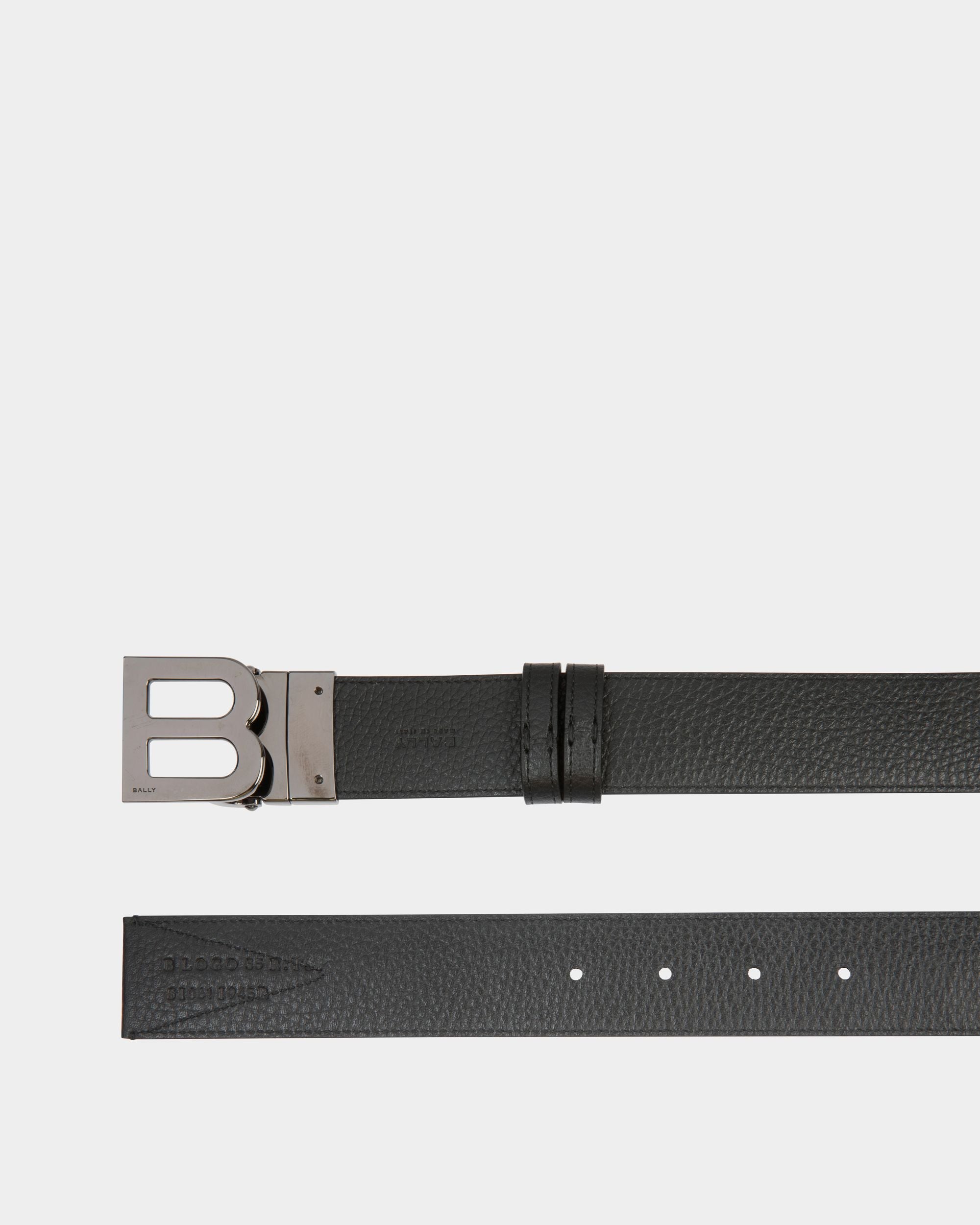 B Logo 35mm Reversible Belt in Black and White Fabric And Leather - Image 3
