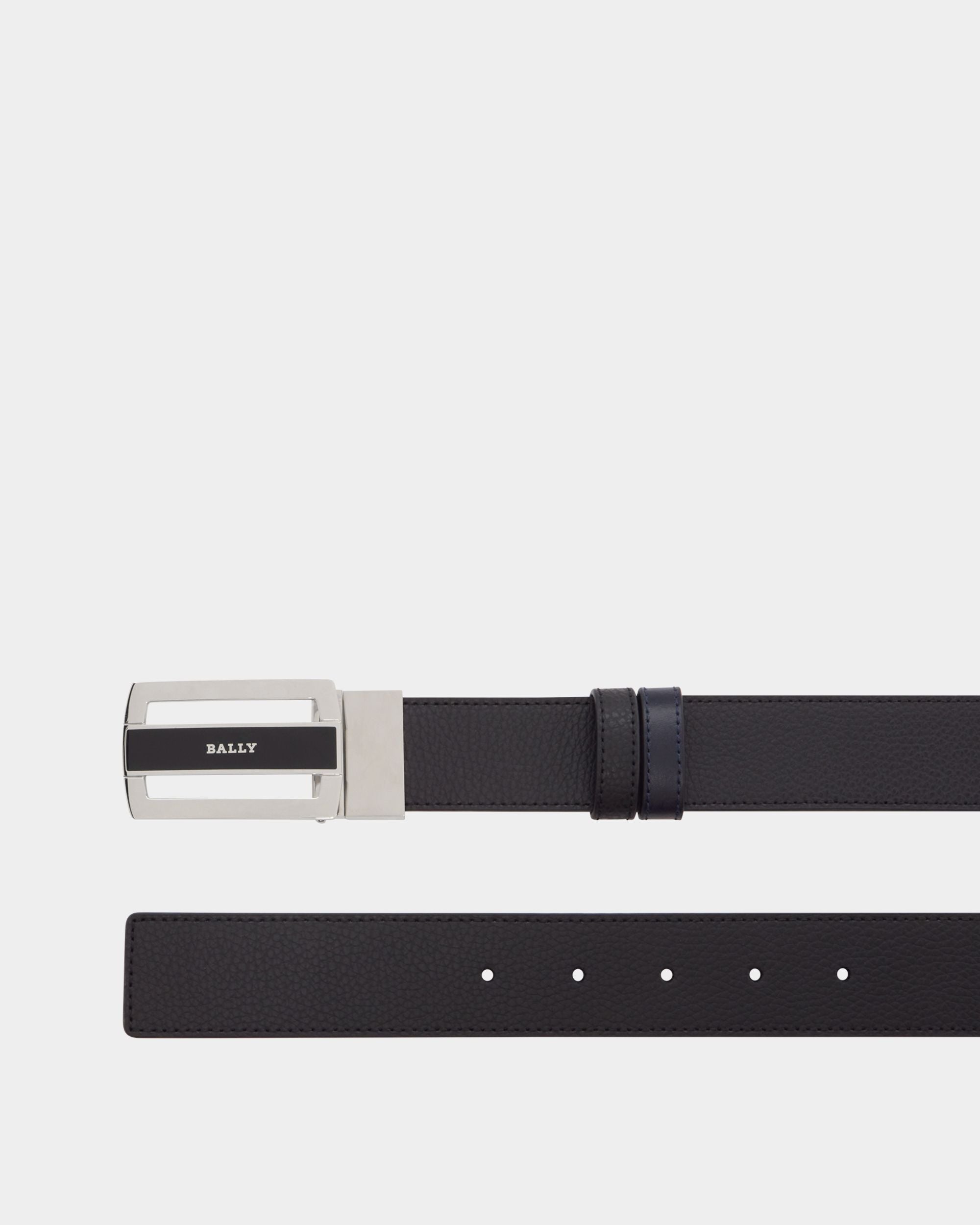 Dress 35mm Reversible And Adjustable Belt in Black And Navy Blue Leather - Image 2