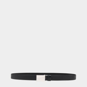 Ollam 35 mm Adjustable And Reversible Belt in Black Leather