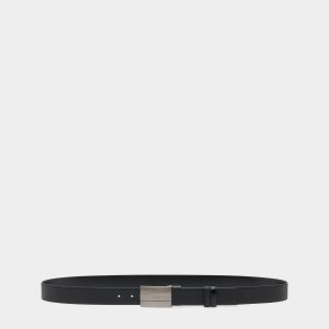 Ollam 35 mm Adjustable And Reversible Belt in Black Leather