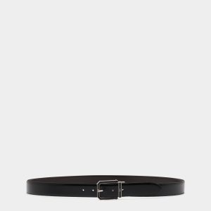 Beryl 35mm Reversible And Adjustable Belt in Black And Deep Burgundy Leather