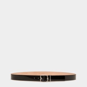 Emblem 35mm Belt in Black Patent Leather