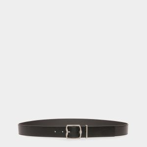 Emblem Fixed 35mm Dress Belt In Black Leather