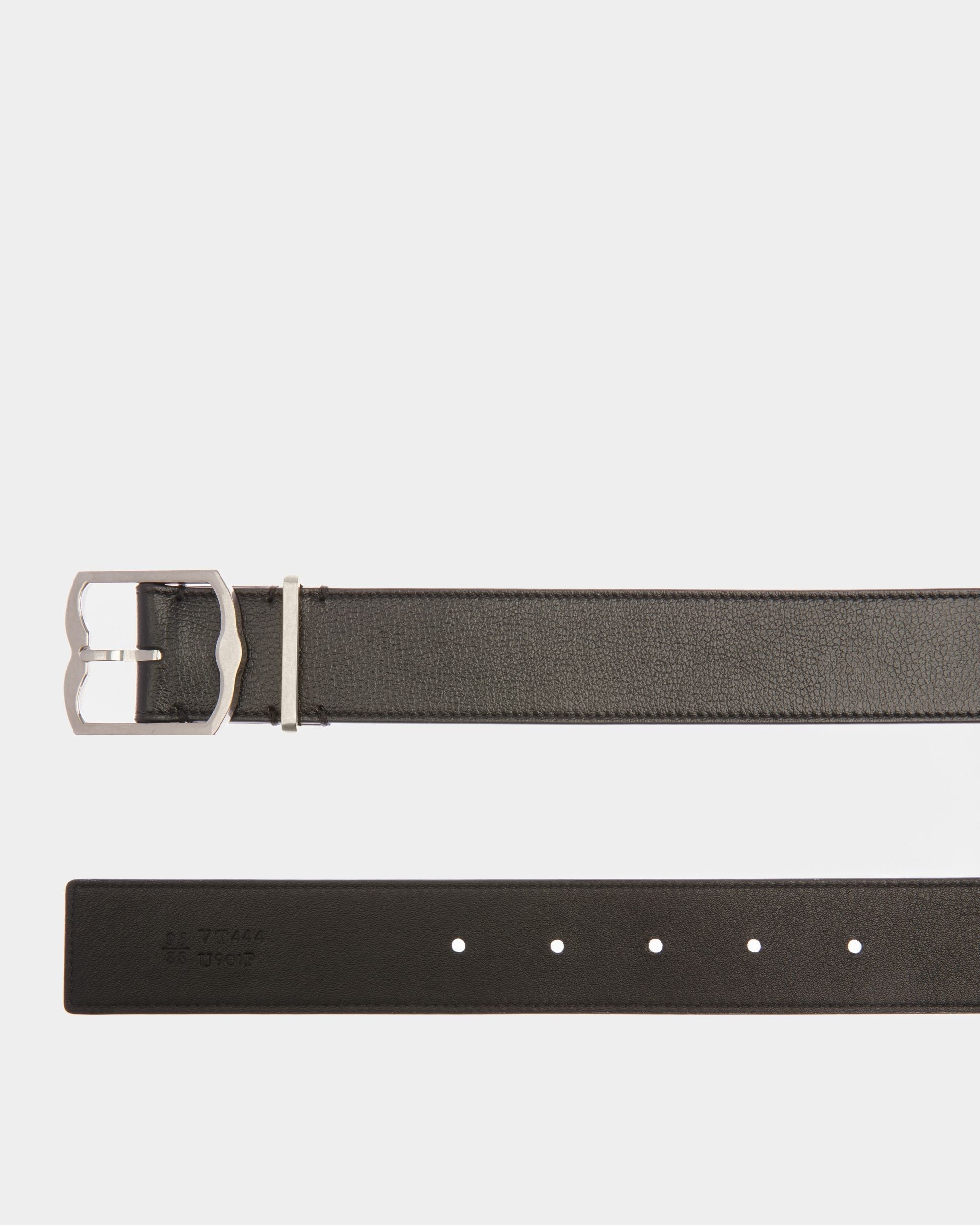 Emblem Fixed 35mm Dress Belt In Black Leather - Image 2