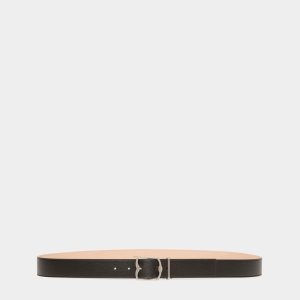 Emblem 35mm Belt in Black Grained Leather