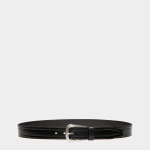 Emblem Buckle 35mm Belt In Black Leather
