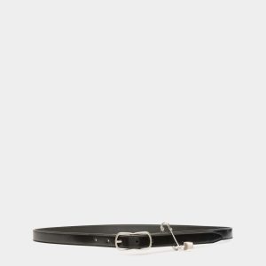 Loto Pin 20mm Belt In Black Leather