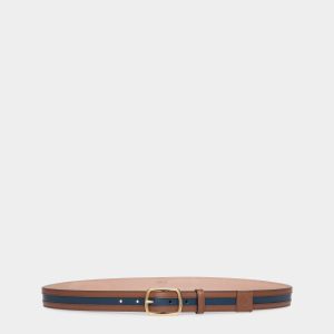 Orson 30mm Belt in Brown And Navy Blue Leather