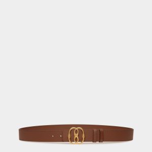 Bally Iconic 35mm Belt In Brown Leather