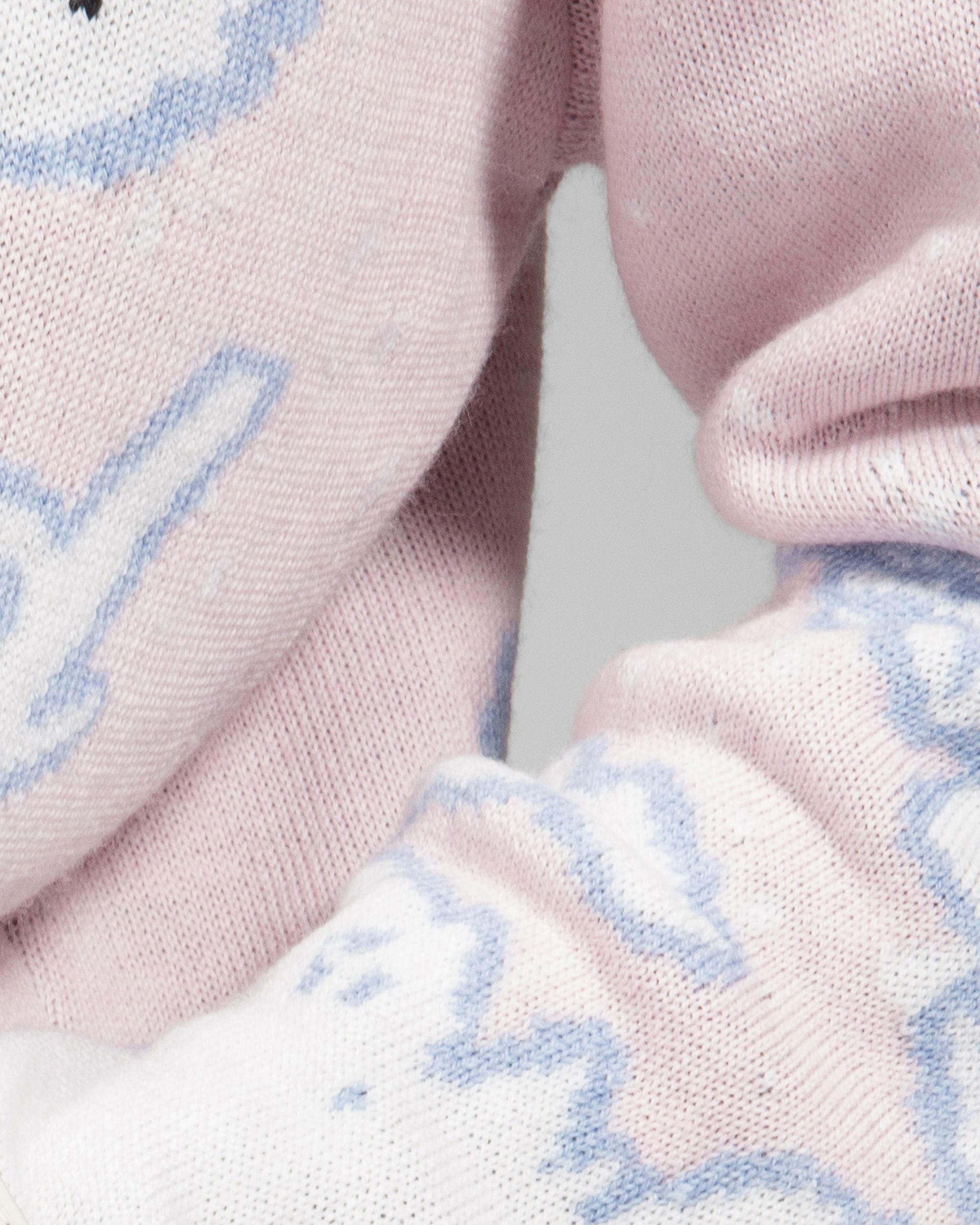 Merino Wool Crew Neck In Pink & Bone - Image 8