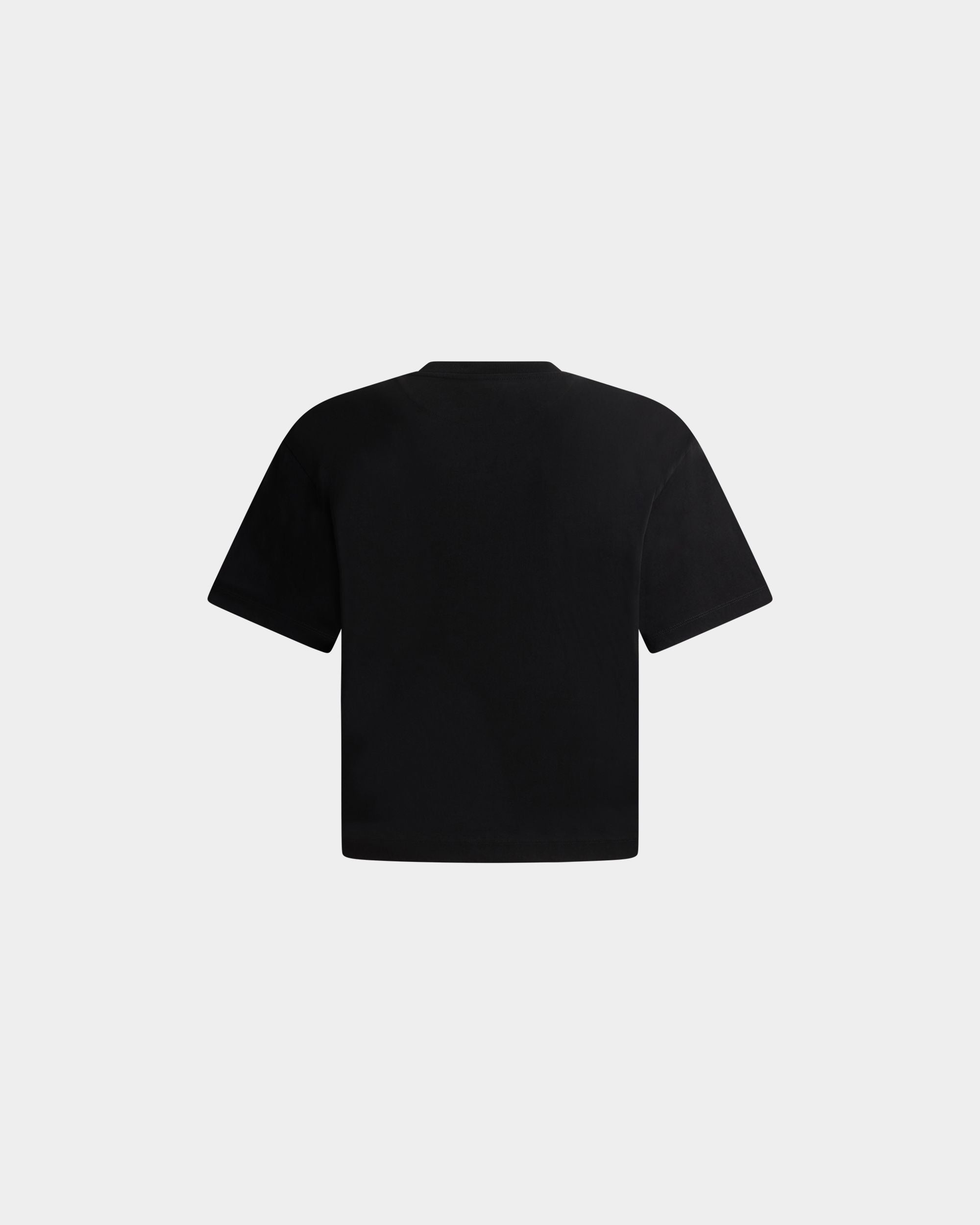 Curling Collection T-shirt in Black Cotton with a St. Moritz Print - Image 7