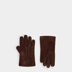 Gloves in Ebano Leather With a Bally Crest Label