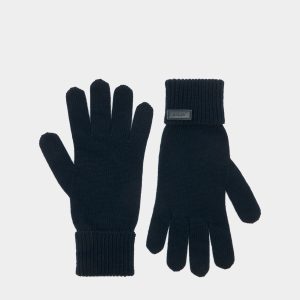 Gloves in Navy Blue Wool