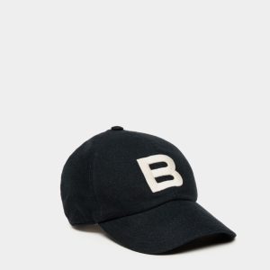 Baseball Hat With Logo In Navy Blue Cotton