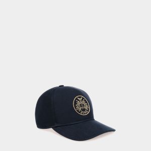 Adrien Brody Travel Collection Baseball Hat In Navy Blue Cotton