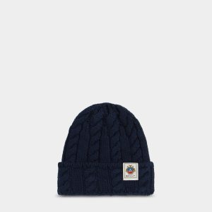 Beanie in Navy Blue Wool