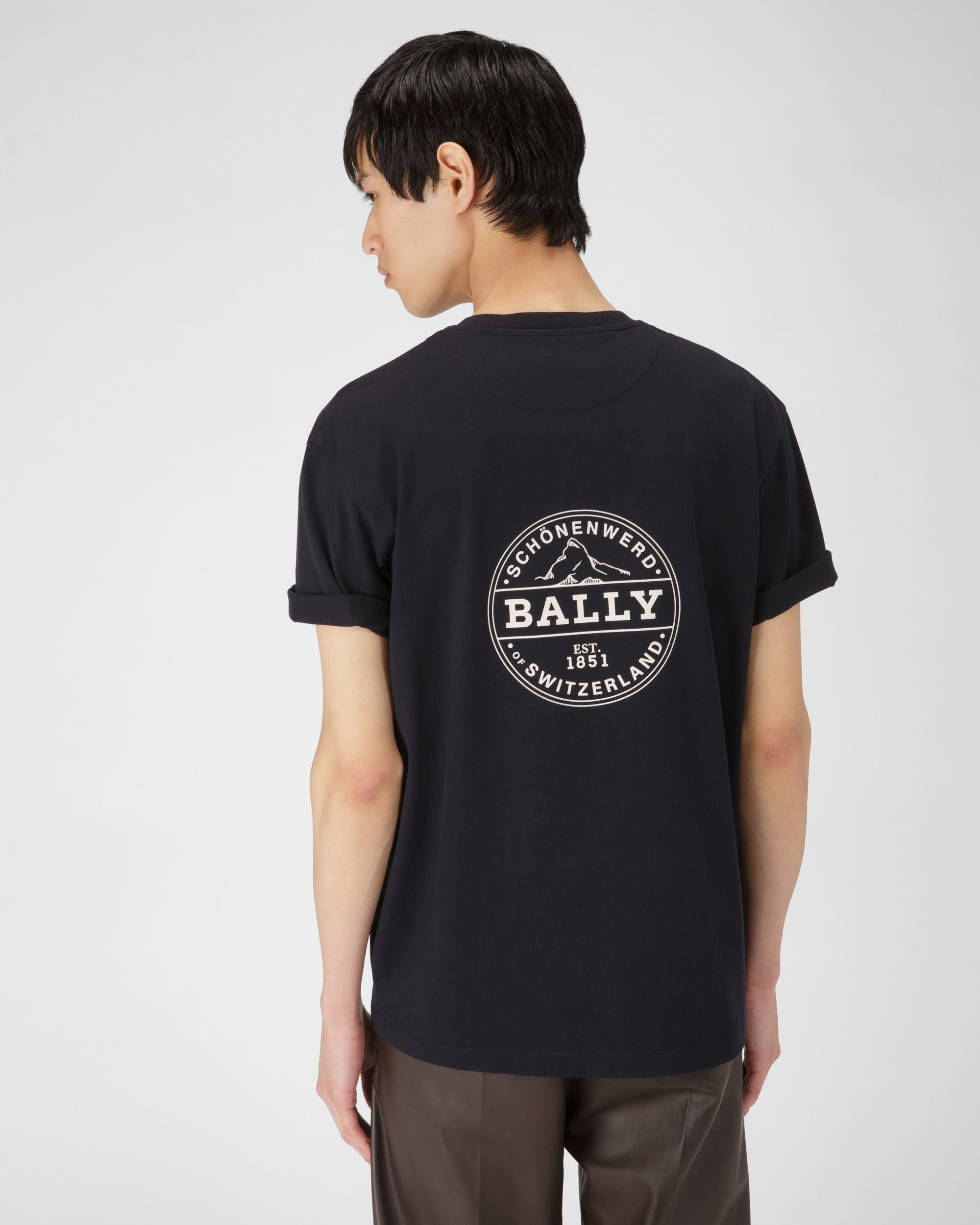 Organic Cotton T-Shirt In Navy - Image 3