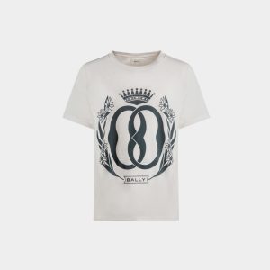 Foiled T-Shirt In White Cotton