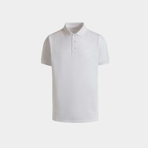 Polo Shirt In White Cotton