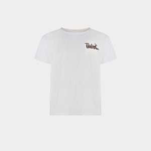 Train Motif T-Shirt In White Cotton