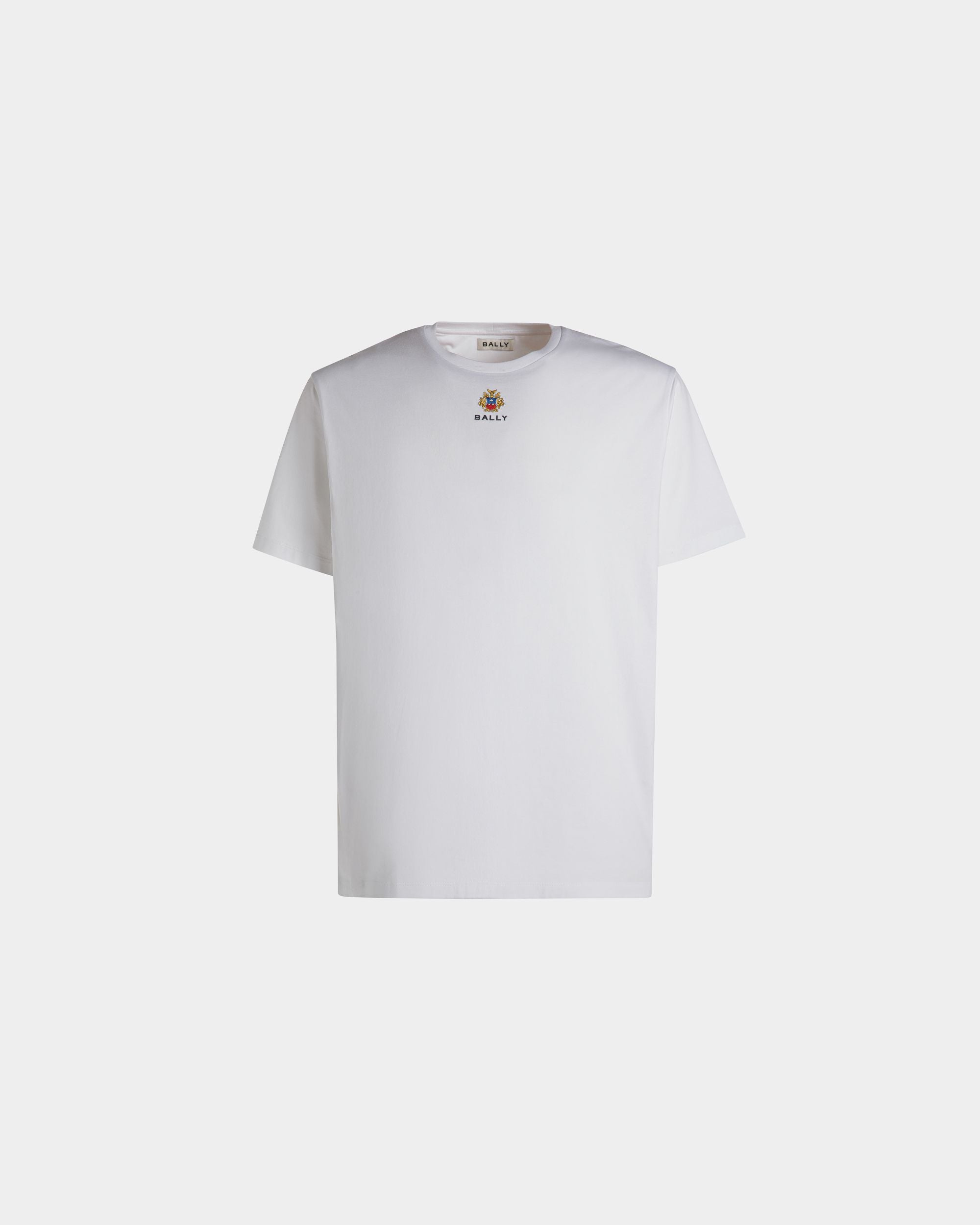 T-Shirt With a Bally Crest Logo In White Cotton
