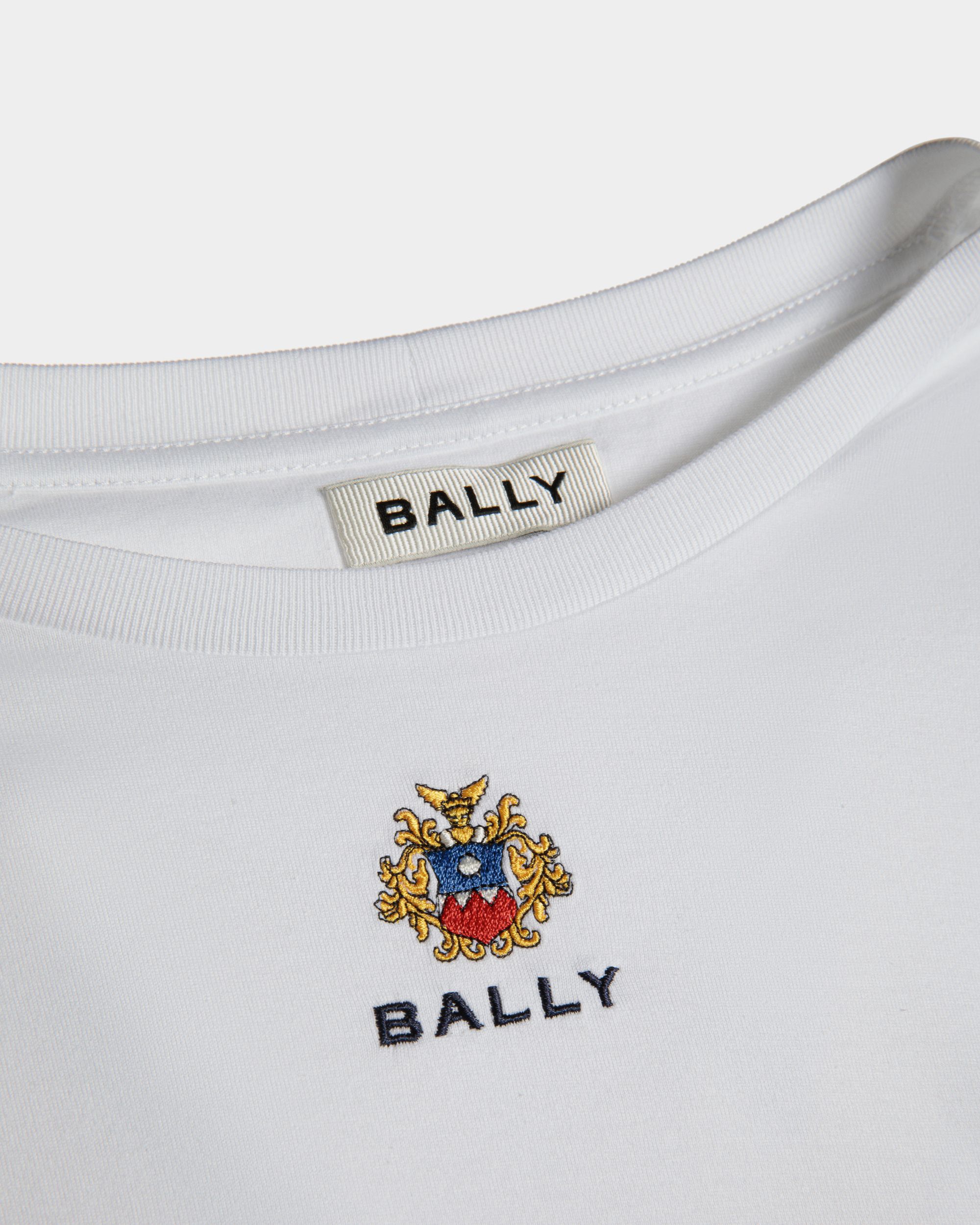 T-Shirt With a Bally Crest Logo In White Cotton - Image 4