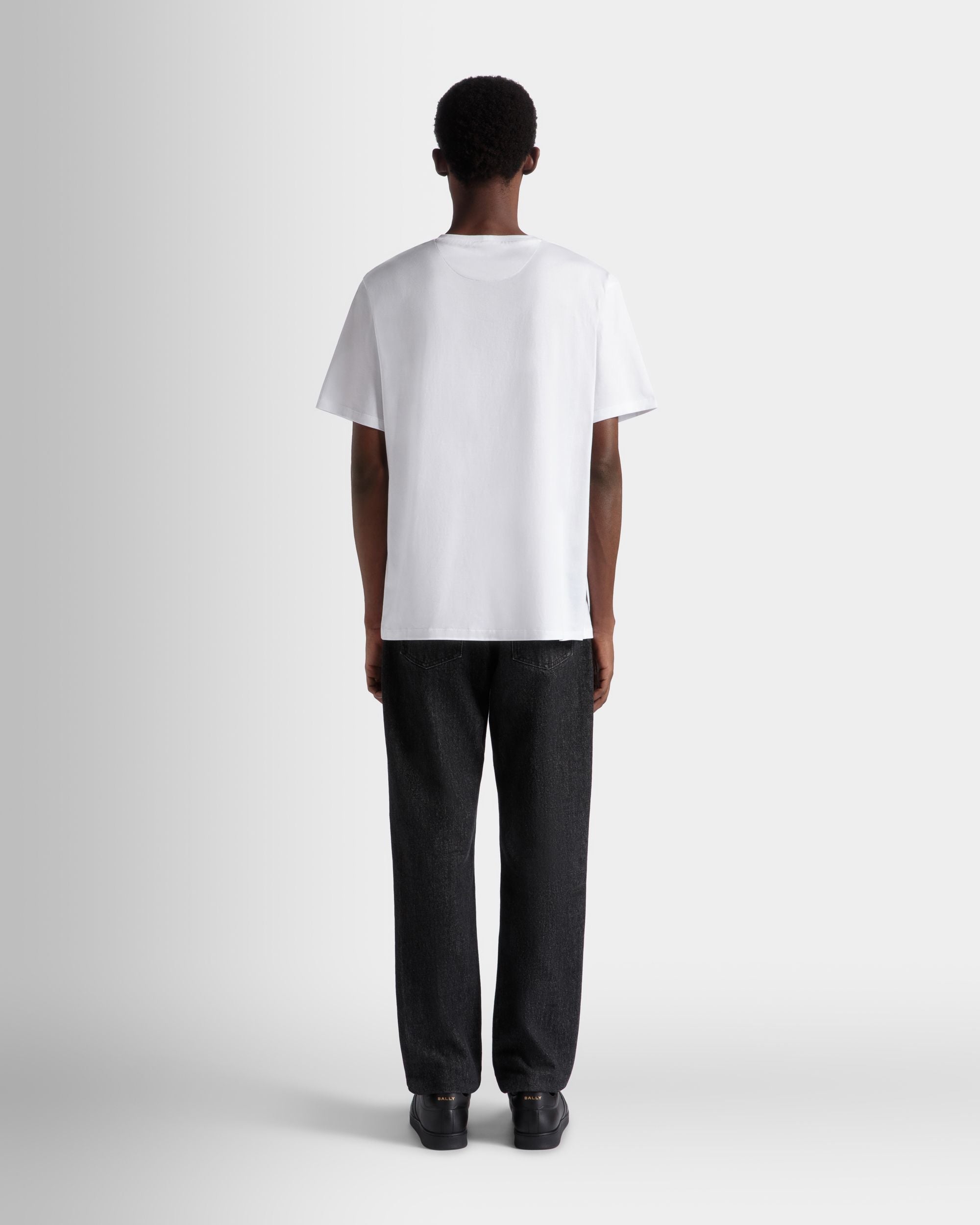 T-Shirt With a Bally Crest Logo In White Cotton - Image 6
