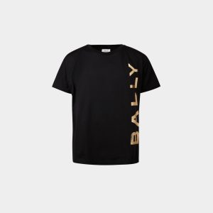 T-Shirt In Black Cotton