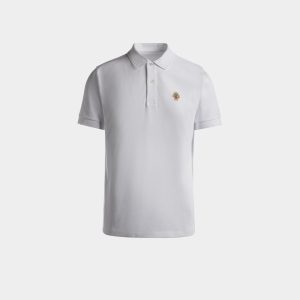 Polo Shirt in White Cotton