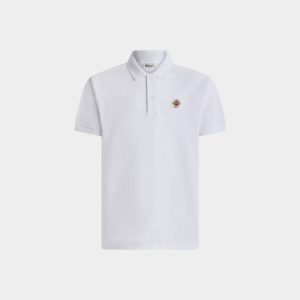 Polo Shirt in White Cotton With a Bally Crest