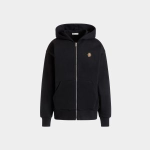 Hoodie With a Bally Crest Logo In Black Cotton