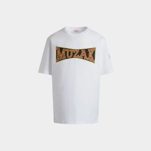DJ Leo Mas x Bally T-Shirt in White Cotton with a Muzak Print