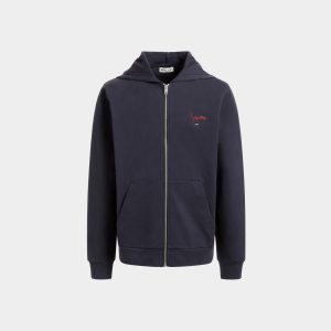 Hoodie in Navy Blue Cotton