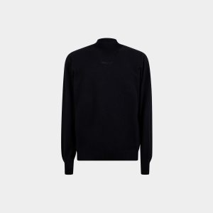Turtleneck Sweater In Dark Blue Cashmere